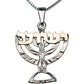 Yeshua Menorah silver Pendant - Biblicaljewels