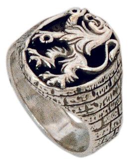 Lion of Judah small silver ring made in Jerusalem - Biblicaljewels
