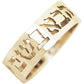 Silver Hebrew Scripture Ring - cut out