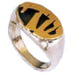 'El Shaddai' oval silver Ring with Gold Letters - Biblicaljewels