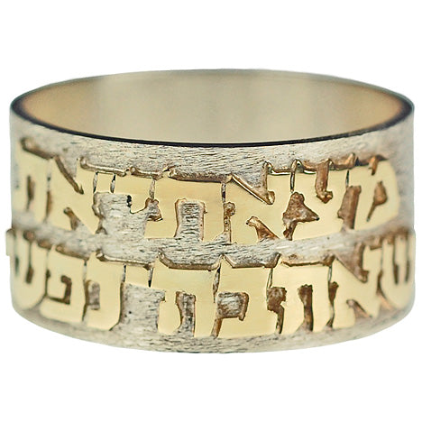 "I found him whom my soul loves" Song of songs 4:3 gold on silver ring - Biblicaljewels