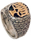 Menorah silver ring w/ gold Menorah made in Jerusalem