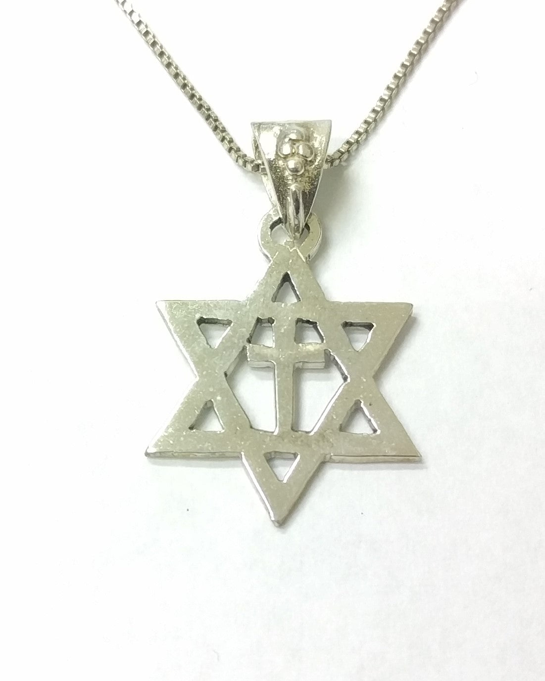 Star of David with a cross - Silver Pendant