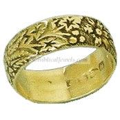 Ring with floral design - 14kt Gold 1 - Biblicaljewels