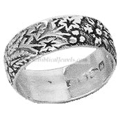 Ring with floral design silver 1