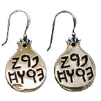 "Fruit of the Spirit" written in early Hebrew (842B.C.) Sterling Silver earrings.