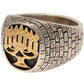 Menorah silver ring w/ gold Menorah made in Jerusalem - Biblicaljewels