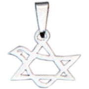 Biblical 'Dove of peace' Silver Star Pendant - Made in Jerusalem