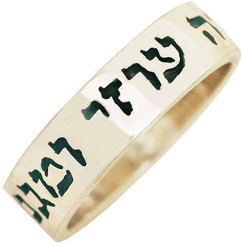 "Lord my strength my Shield..." Psalms 28:7 Hebrew Scripture silver ring